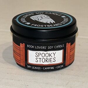 Frostbeard Studios Book Candle "Spooky Stories" Halloween Fall Fire New A2